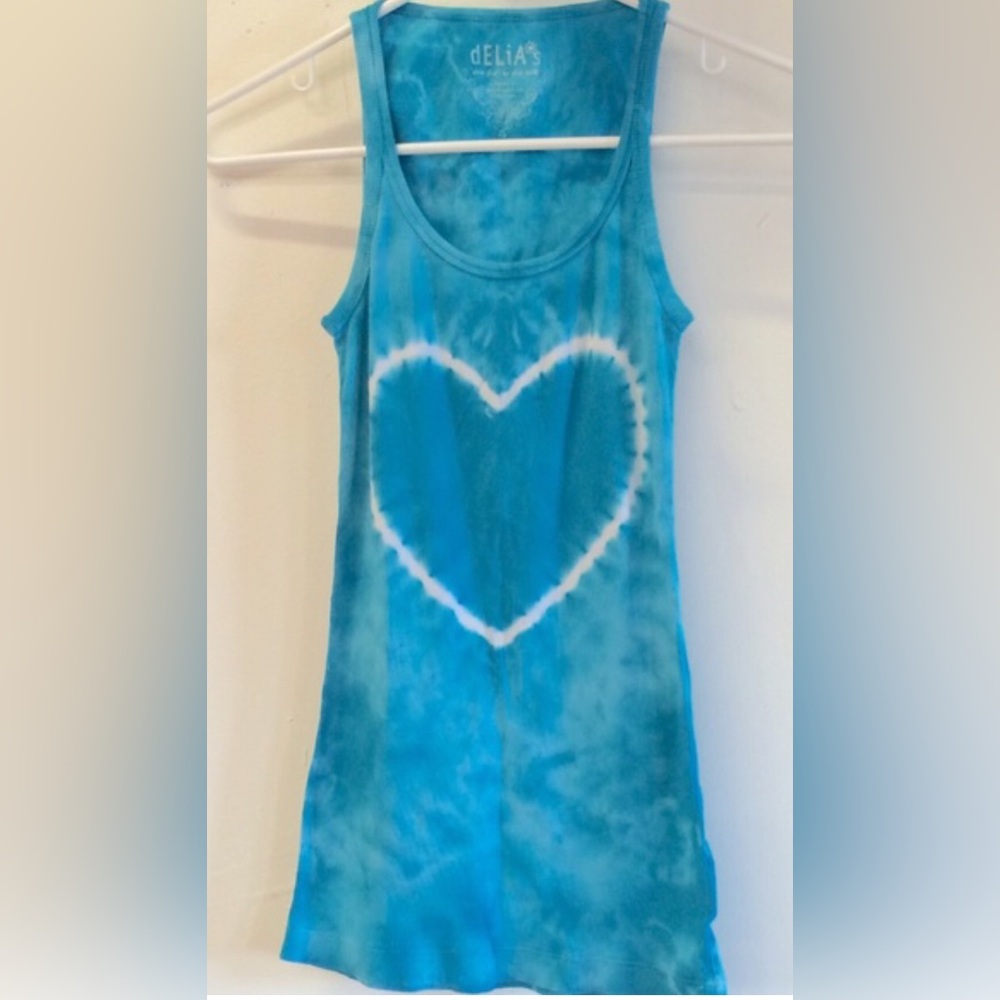 💙☮️Tie-Dye Tank Top with Bling Peace Sign- SzSmall - Picture 8 of 10
